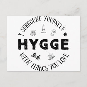 Omring jezelf. Hygge (zwart-wit) Briefkaart