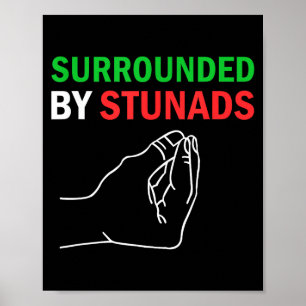 Omringd door stunads Grappige Italiaanse gezegdes Poster