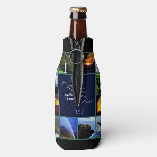 Omslag flesje Hawaiian scènes Flesjeskoeler (Fles Achterkant)