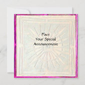 OMSLAG, helder roze, violet wit Aankondiging (Achterkant)