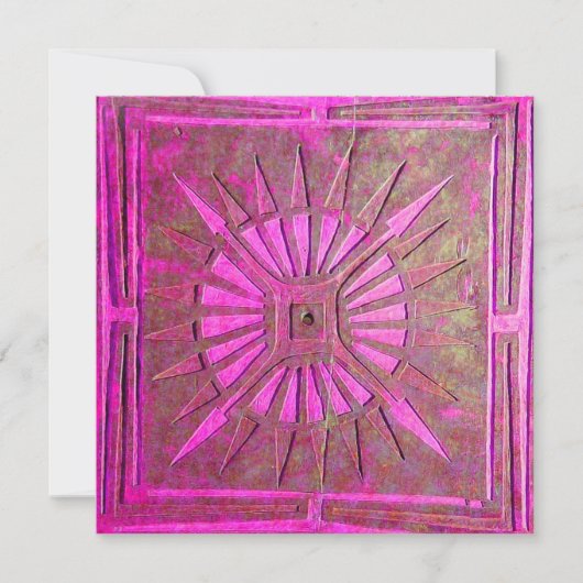 OMSLAG, helder roze, violet wit Aankondiging (Voorkant)