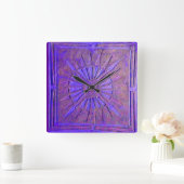 OMSLAG, Paars blauw Vierkante Klok (Huis)