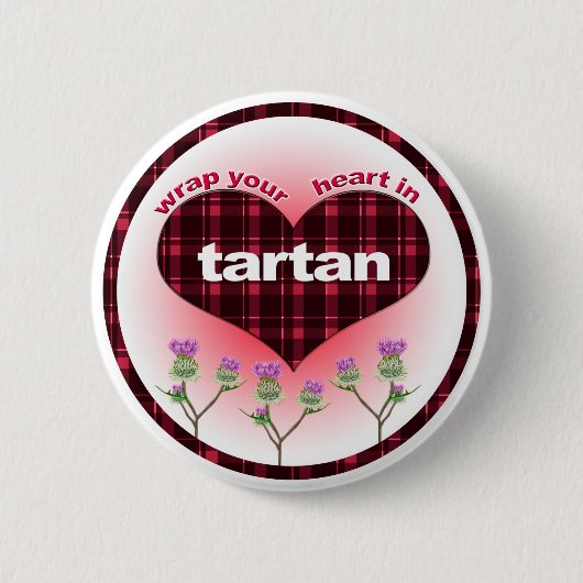Omslag Uw hart in Tartan Ronde Button 5,7 Cm (Voorkant)