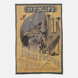 Omslag van oud boek Dokter Dunlop's Family Practic Theedoek