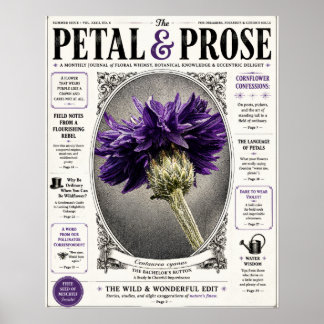 Omslag van Petal en Prose Vintage Bloemmagazine  Poster