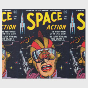 Omslag van vintage sciencefictionstripboek #2 Spac Cadeaupapier