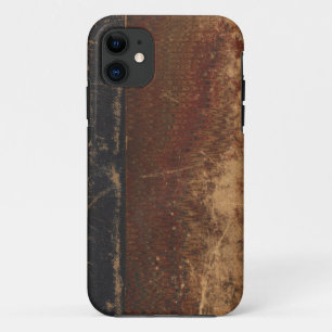 Omslag vintage boek, retro nepleer gebonden iPhone 11 hoesje
