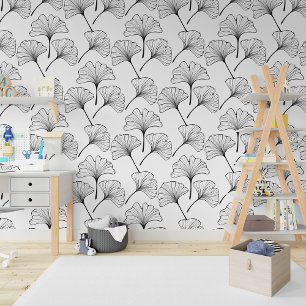Omtrek Boho Ginkgo Biloba bladeren Behang