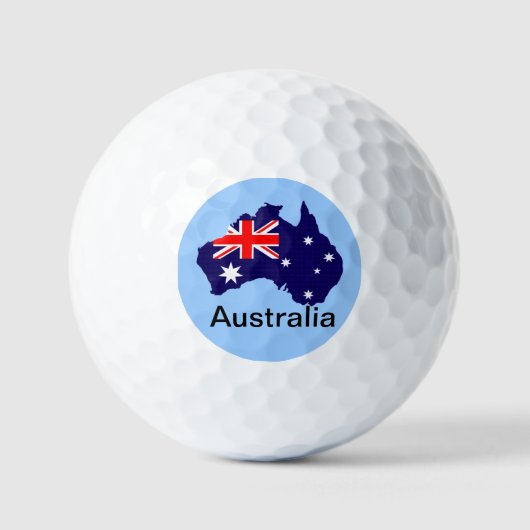 Omtrek en vlag Australië Golfballen (Voorkant)