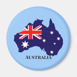 Omtrek en vlag van Australië Magneet