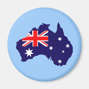 Omtrek en vlag van Australië Magneet