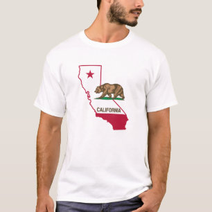 Omtrek en vlag van Californië T-shirt