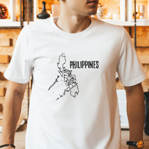 Omtrek grens grens Filippijnen Landkaart T-shirt