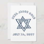 OMTREK LETTERS DAVIDSSTER Aangepaste Bar Mitzvah Kaart (Achterkant)