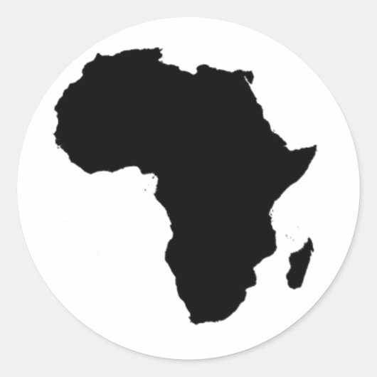 Omtrek van Afrika Ronde Sticker (Voorkant)