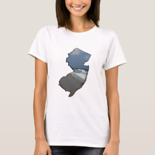 Omtrek van de kust van New Jersey T-shirt