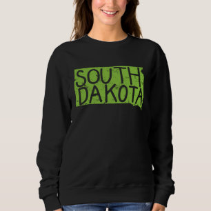 Omtrek van Zuid-Dakota Kaart USA Amerika Trui