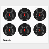 Omtrek van zwart venster ronde sticker (Vel)