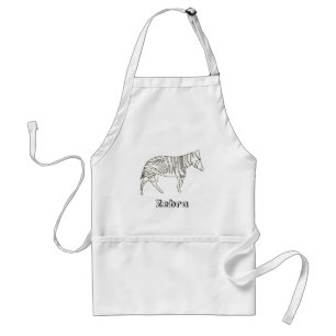 Omtrek Zebra tekening schort, aangepast Standaard Schort