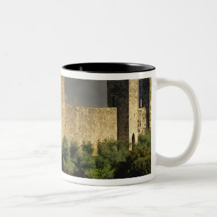 Omwalde stad Monteriggioni, in de provincie Tweekleurige Koffiemok