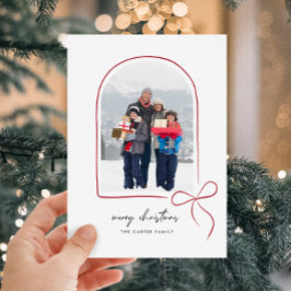 Omwikkeld met liefde rode boog boog boog foto kers feestdagenkaart