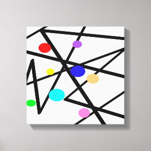 omwikkelde canvas moderne abstracte kunst met chic afdruk