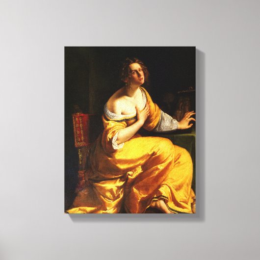 Omzetting van de Magdalene - Artemisa Gentileschi Canvas Afdruk (Voorkant)