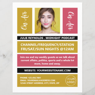 On Air - Podcaster Foto - Retro Podcast Flyer
