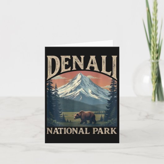 (on Back)denali Mountain Peak Elevation Alaska Nat Kaart (Voorkant)