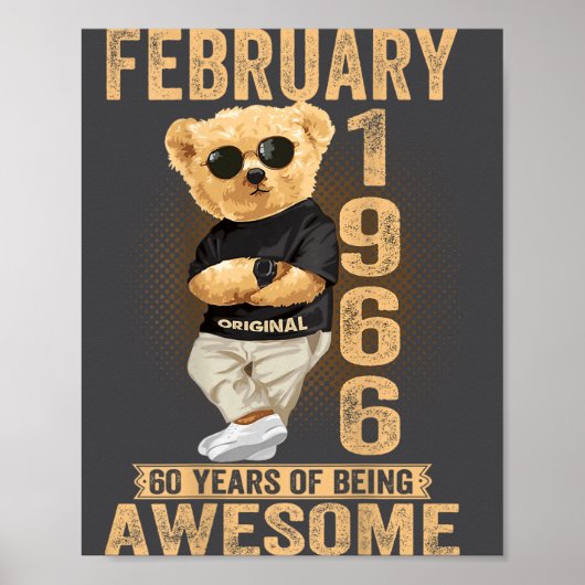 (on Back) February 1966 60th Birthday 60 Years Ted Poster (Voorkant)