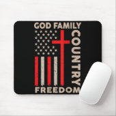 On-back God Family Country Dom Patriotic Christian Muismat (Met muis)