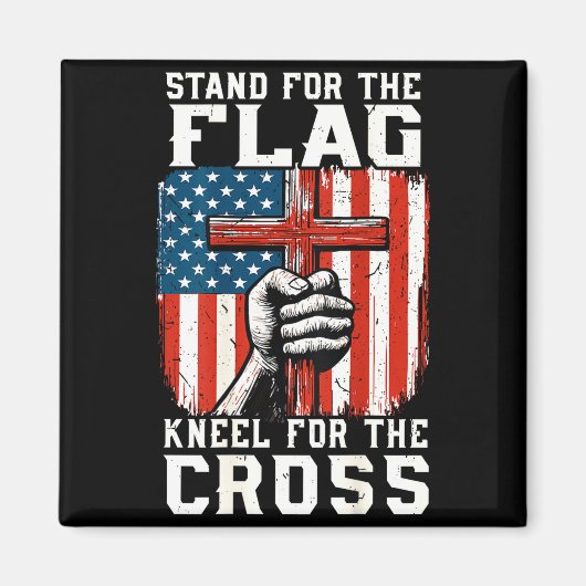 On-back Stand For Flag Kneel Cross Patriotic Chris Magneet (Voorkant)