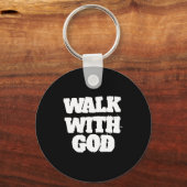 On Back Walk With Jesus God Christian Men Women Sa Sleutelhanger (Voorkant)