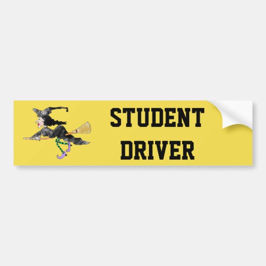 On Broom Student Driver Bumper Sticker (Voorkant)