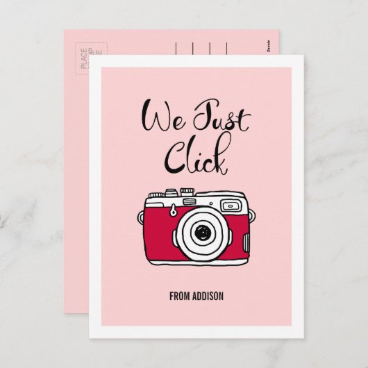 On clique juste Caméra Valentine Carte Postale (Devant / Derrière)