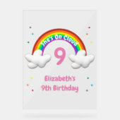 On Cloud 9! Rainbow Birthday Acryl Bord (Voorkant)