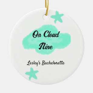On Cloud nine pastelgroene wolken ster vrijgezelle Keramisch Ornament