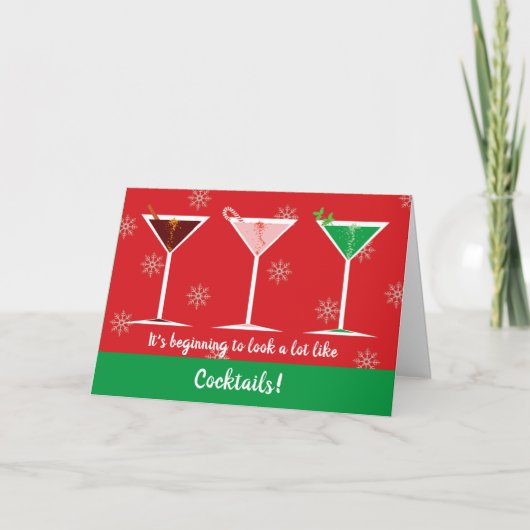 On dirait des cocktails Carte de Noël (Devant)