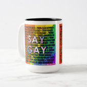On dit GAY à deux tons de café Mug (Devant gauche)