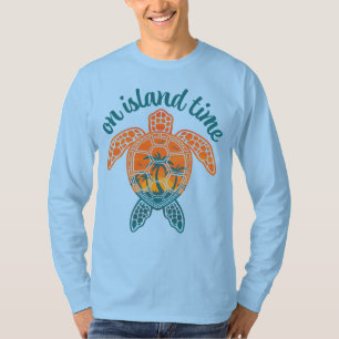 On Island Time Tropical Sunset Zee Schildpad Ontwe T-shirt