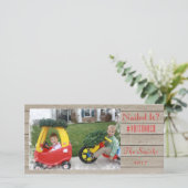 On l'a cloué ? Carte photo de vacances de flocon d (Debout devant)