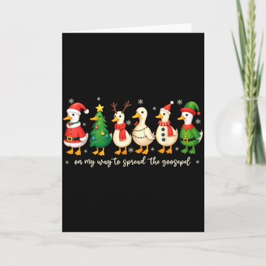 On My Way To Spread The Gospel Funny Goose Christi Kaart (Voorkant)