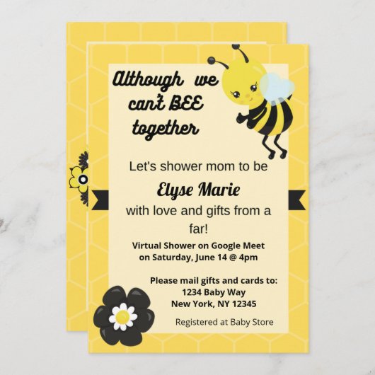 On ne peut pas être ensemble Invitation Baby showe (Devant / Derrière)