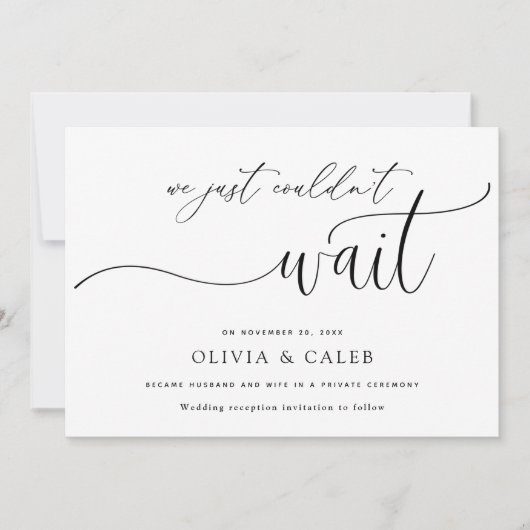 On ne pouvait pas attendre la Faire-part du mariag (Devant)