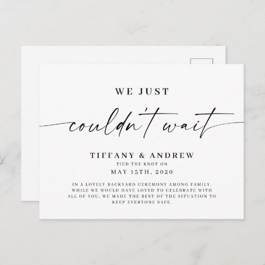 On ne pouvait pas attendre le Mariage Faire-part (Devant / Derrière)