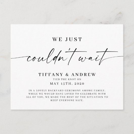 On ne pouvait pas attendre le Mariage Faire-part (Devant)