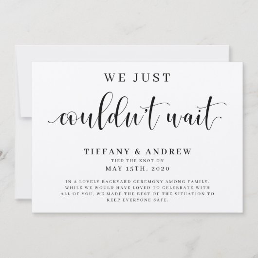 On ne pouvait pas attendre le Mariage Faire-part P (Devant)