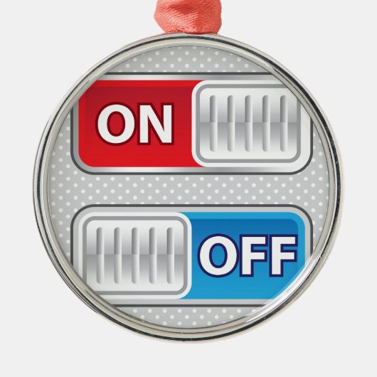 On Off Switch Web-stijl Metalen Ornament (Voorkant)