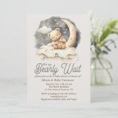 "On peut à peine attendre" Invitation Baby shower  (Debout devant)