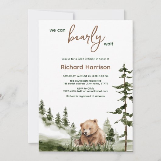 On peut attendre avec baby shower invitation (Devant)